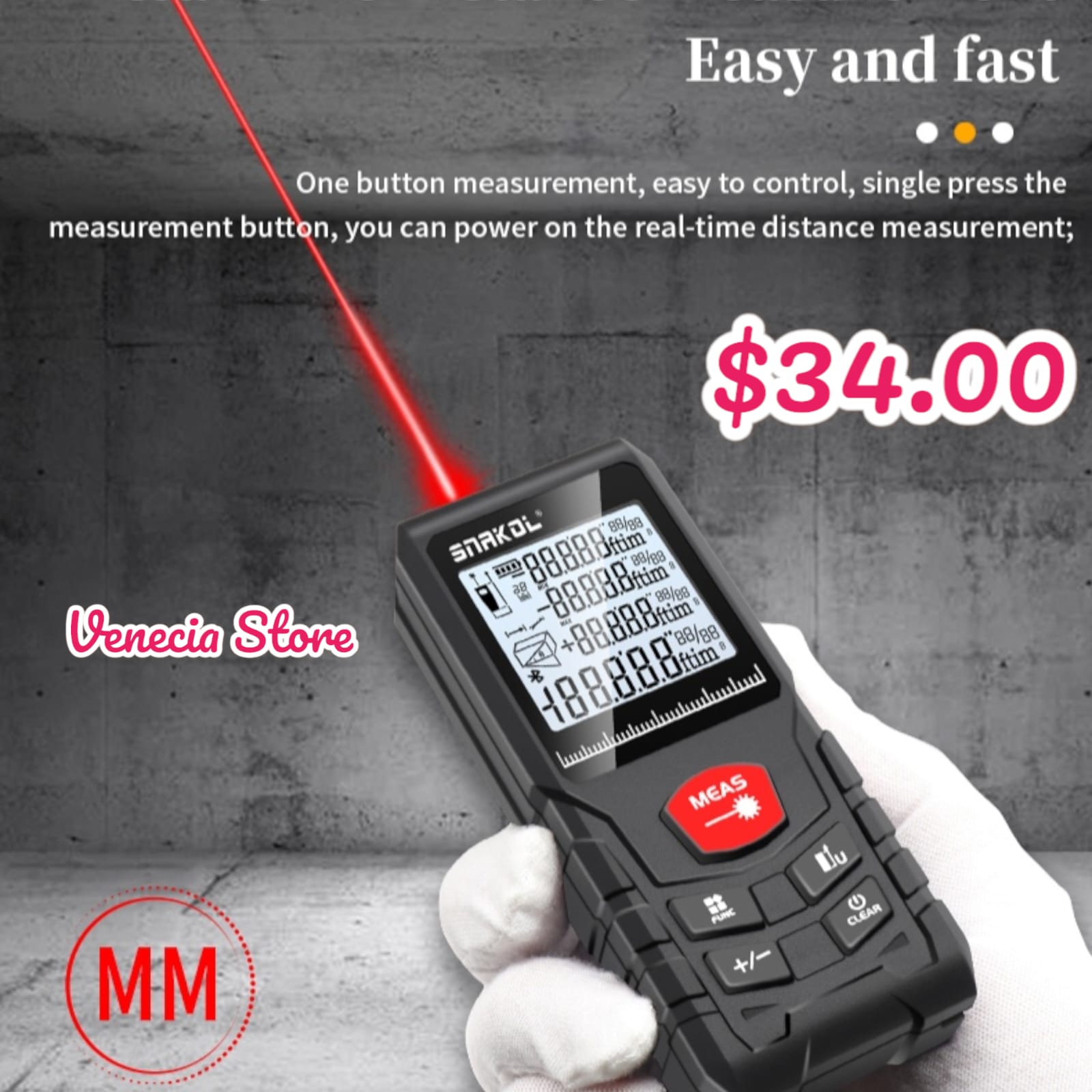 Medidor Laser de Distancias 50 mts