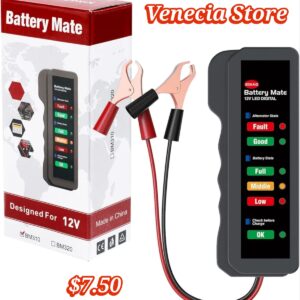 Probador digital de batería y alternador de coche de 12 V