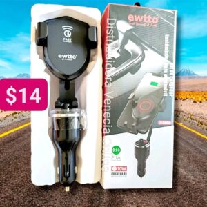 Kit Cargador inalambrico para auto, con reproductor mp3