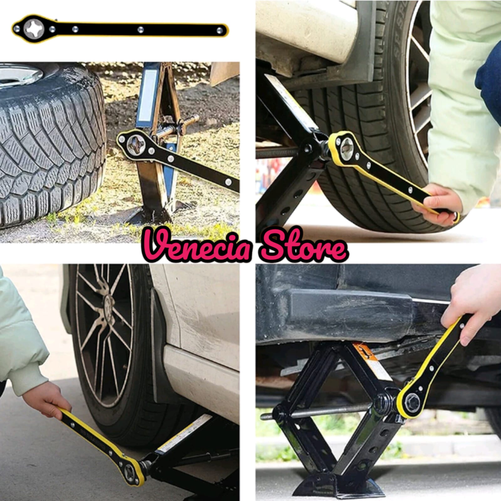 Llave tipo Rack Para cambio de neumatico incluye adaptador