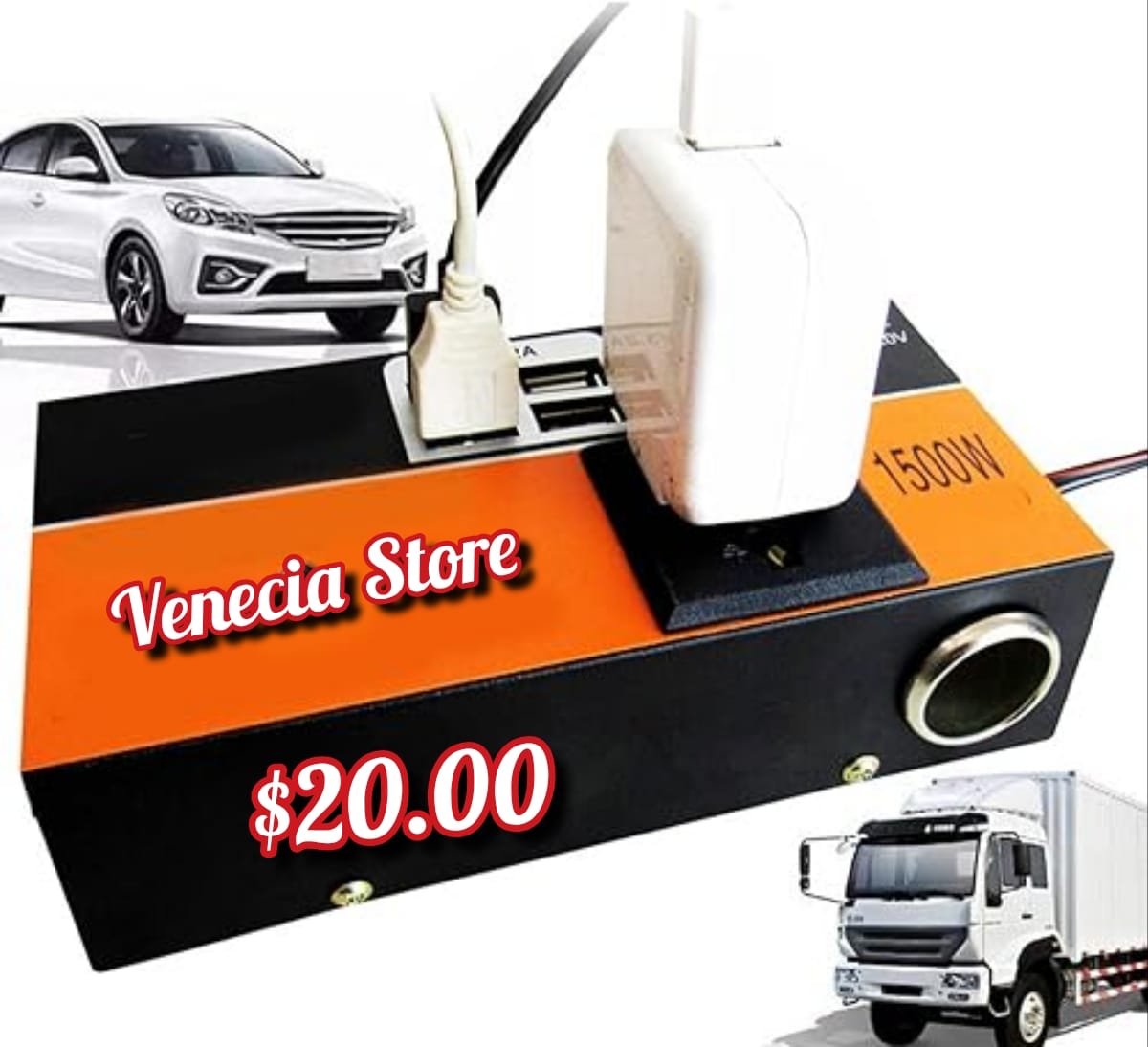 Inversor de energia multifuncional para vehículos energía de 12V/24V DC del automóvil en 110V - Imagen 2