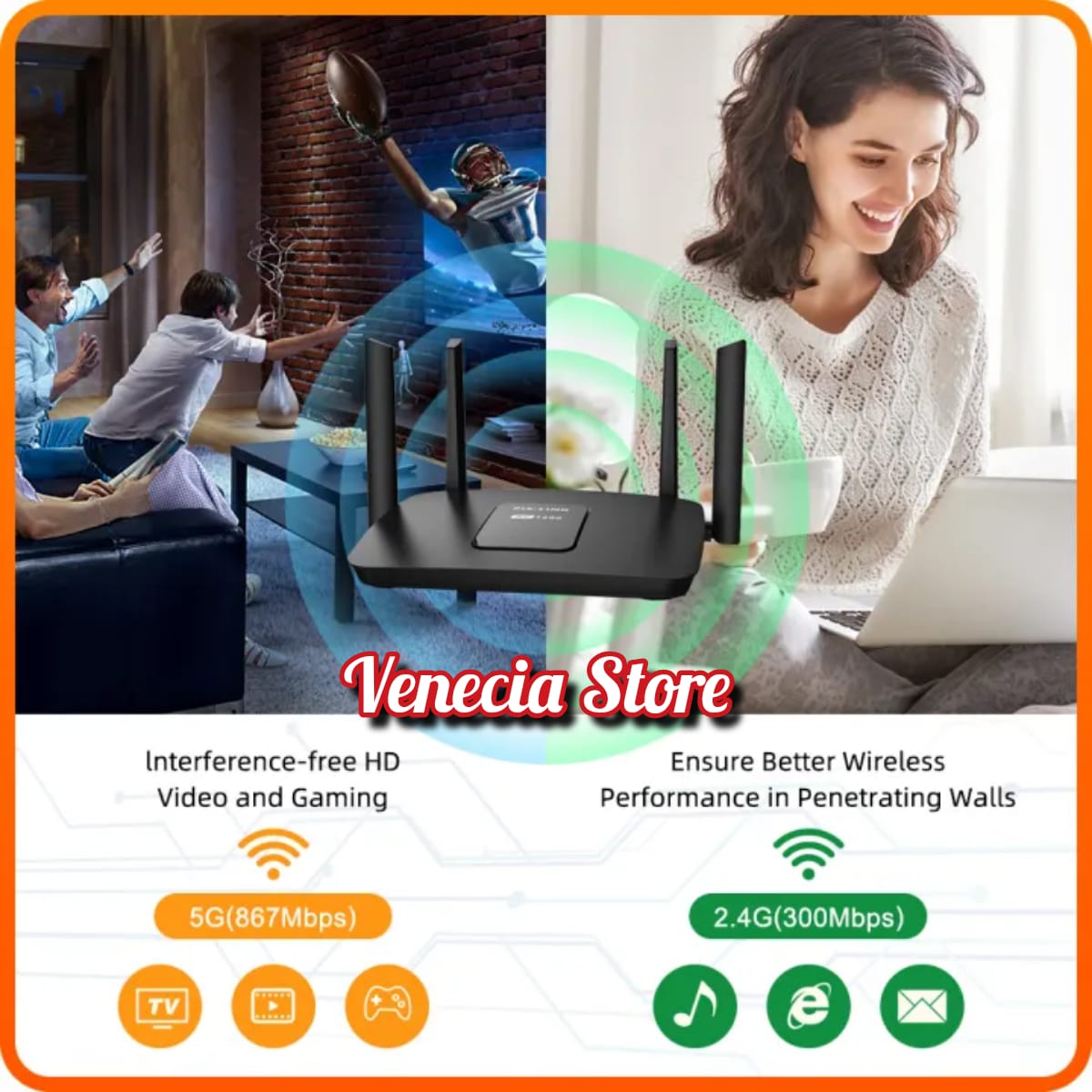Router WiFi de doble banda PIX-LINK AC1200 - Imagen 2